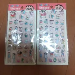 セリア クレヨンしんちゃん ぷっくりステッカー2枚セット ぷくっとシール
