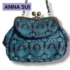 希少 ANNA SUI アナスイ がま口 トートバッグ ハンドバック 柄物