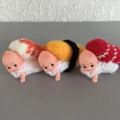 ★☆キューピー☆あみぐるみ　お寿司☆まぐろ・えび・たまご　合計3個