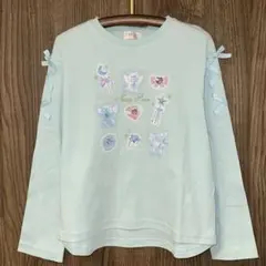 新品タグ付き　メゾピアノ　マジカルグラフィック　長袖Tシャツ　ミント　130cm
