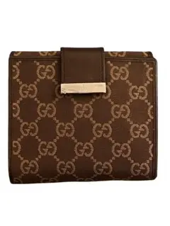 カ*ヨ様 GUCCI GGキャンバス 二つ折り財布 ブラウン