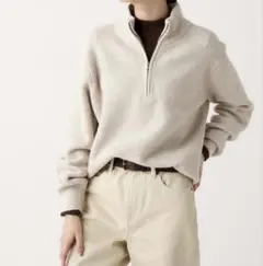 UNIQLO ユニクロ　スフレヤーンハーフジップセーター