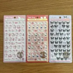 正規品　ボンボンドロップシールミニ3枚セット ハローキティレッド、ピンク、クロミ