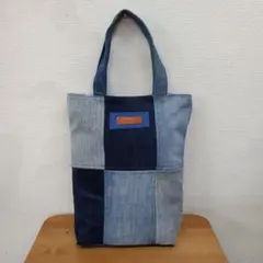 リメイクジーンズのトートバッグ「小鳥」