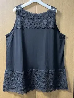 【値下げしました】AS KNOW AS olacaレース　タンクトップ ブラック