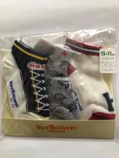 新品ミキハウス ローカットソックス3足パック15～17㎝恐竜