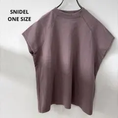 SNIDEL ONE SIZE モックネックフレンチ袖カットソー 淡紫 無地 夏のサムネイル