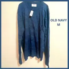 春物✨OLD NAVY【M】 ダークブルー 長袖 ニットセーター ネイビー 紺