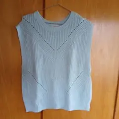Mサイズ 水色 ニットベスト