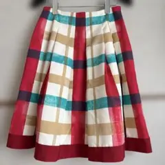 美品　M'S GRACY 膝丈スカート38 上品ビタミンカラー　ソフトプリーツ