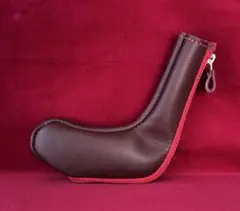 完成品　L字型パターカバー ロングファスナー　ワイン&エンジ