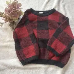 プティマイン　ニット　冬　ベビー　S チェック