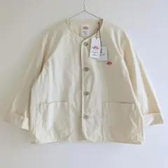 【新品】DANTON／ノーカラー コットン ジャケット　生成　36サイズ