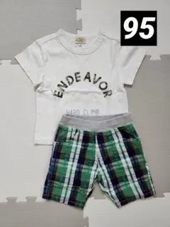 ベビー 半袖 トップス 半ズボン ハーフパンツ セット 95 綿100%のサムネイル