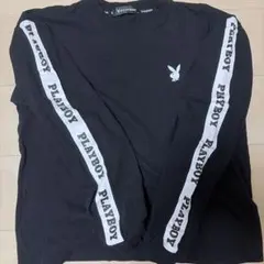 PLAYBOY 長袖カットソー ブラック 袖ロゴのサムネイル