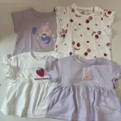 半袖Tシャツ 80cm 4枚セット 保育園着 女の子 まとめ売り