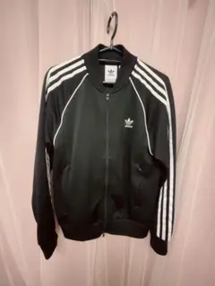 adidas ブラック ジップアップジャージ S