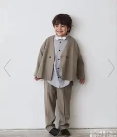reziere 120cm ベージュ フォーマルスーツ シャツ・ボウタイ付き