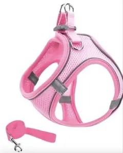 小型犬 軽量 リード付き 猫用ハーネス 反射材 メッシュ 通気性 調整可能