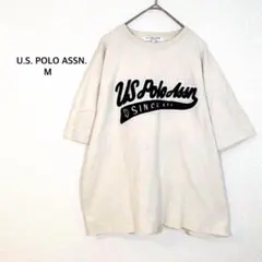 ユーエスポロアッスン◉半袖Tシャツ アイボリー ビッグロゴ オーバーサイズ 男女のサムネイル