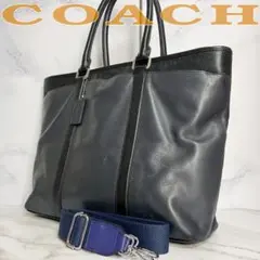 人気 コーチ メトロポリタン 2way ビジネスバッグネイビー A4可 - メルカリ