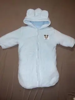 ベビーミッキー フリースおくるみ 水色