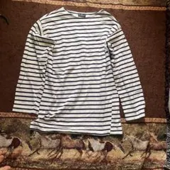 90s〜80s 旧タグLe minor バスクシャツ ホワイト×ネイビー