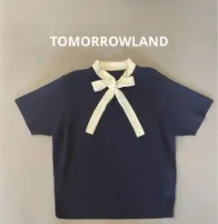 美品　トゥモローランド　ストレッチブラウス　黒　ふんわり袖　半袖　きれいめ ストレッチブロード ピンタックスリーブブラウス | maison