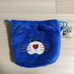 mojojojo フェイス巾着　青猫