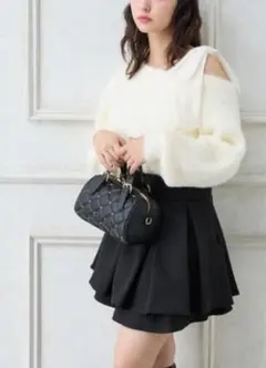 INGNI 肩リボンワンショルフェザーニット ホワイト