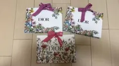 Dior 花柄ショップ袋 3つセット