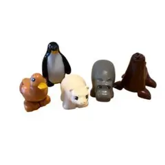 デュプロ 互換 動物フィギュア ペンギン シロクマ まとめ売り