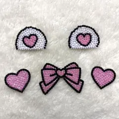 うちわデコ デコうちわ デコ　くま耳　リボン　耳　ピンク