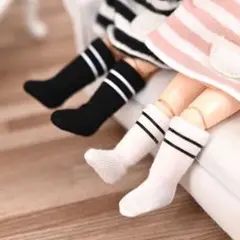 靴下　黒　白　ピコニーモp ねんどろいどどーる　オビツ11 ピコドー9 10