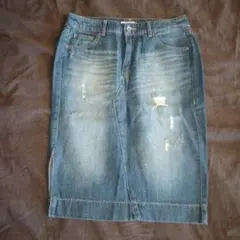 LEPSIM/ダメージ・ユーズド加工デニムタイトスカート/M