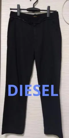 DIESEL ウエスト下ファスナー ブラック ワークパンツS