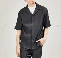 美品 AH ABAHOUSE 楊柳 オープンカラーシャツ