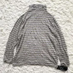 新品未使用　T.NAOJI ハイネック　ボーダーカットソー　薄手　M〜Lサイズ