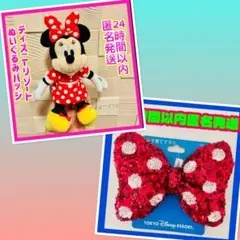 ⟡様 リクエスト 2点 まとめ商品　ミニー　ヘアゴム赤　ぬいぐるみバッジ