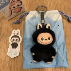 PIN FOR LOVE ぬいぐるみペンダント イニシャルラブブ R 黒