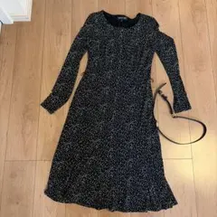 JONES NEW YORK ドット柄 長袖ワンピース
