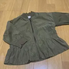 オリーブ色 ジッパー付きジャケット 80