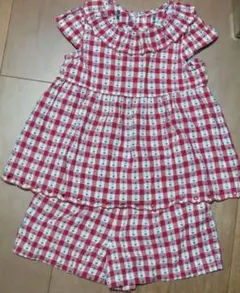新品・未使用】KP Tシャツ 上下セットギンガムチェック袖 りんご柄 
