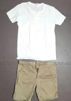 バランスアンドハーモニーB&H Tシャツシロ　M ハーフパンツ セットUSA 綿のサムネイル