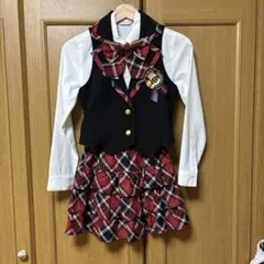 フォーマルドレス 赤と黒 チェック柄 150サイズ