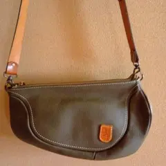 オリーブグリーン レザー ショルダーバッグ 美品