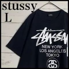 大人気デザイン】ステューシー ワールドツアー 両面ビッグロゴ Tシャツ 