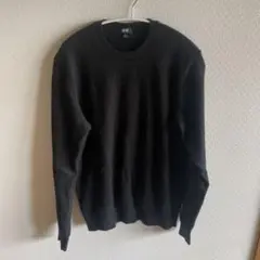 UNIQLO 黒 M カシミヤクルーネックセーター