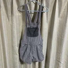 ストライプショートオーバーオール