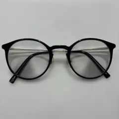 J INSブラックラウンドフレームメガネ